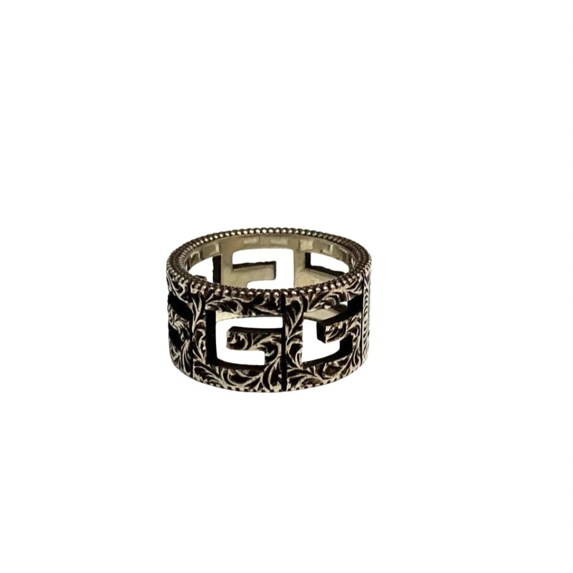 GUCCI GG Logo Silver 925 No. 16 Ring Accessories Women's Men's