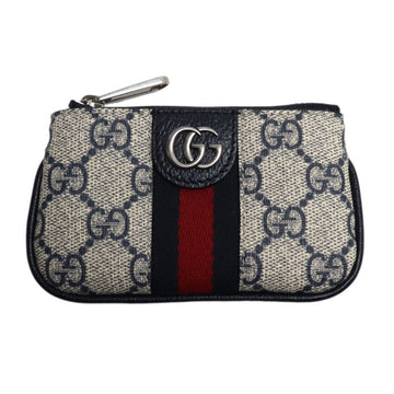 GUCCI Ophidia Key Case Coin GG Supreme Sherry Line Navy 671722 Women's