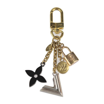 LOUIS VUITTON Kaleido V Keychain M67377 Metal Gold Pink Silver Black Bag Charm LV Logo Padlock Monogram Flower