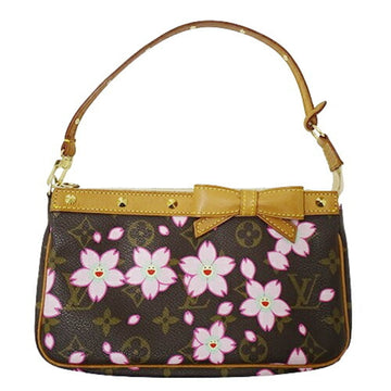 LOUIS VUITTON Pouch Monogram Cherry Blossom Women's Handbag Pochette Accessory M92006 AR0023 Takashi Murakami Ribbon