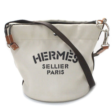 HERMES Sac de Pansage Shoulder Bag Beige Ladies