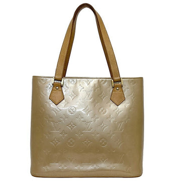 LOUIS VUITTON Tote Bag Houston Beige Gold Monogram Verni M91055 Enamel Patent Leather Nume LM0035  Handbag Embossed