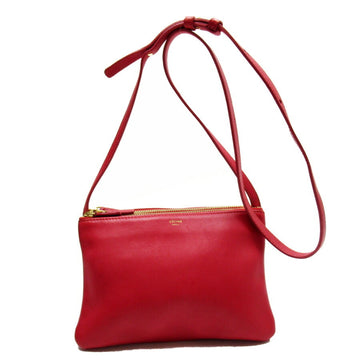 Celine shoulder bag red x gold leather