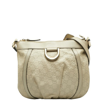 GUCCIsima Abbey Shoulder Bag 203257 White Leather Women's