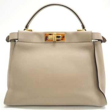 FENDI Peekaboo Regular 2WAY Handbag Beige Ladies