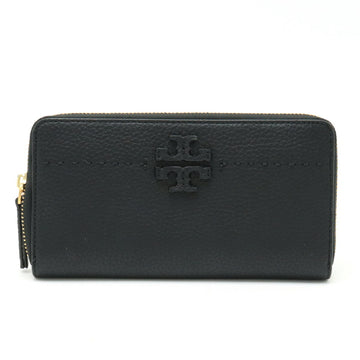 TORY BURCH MCGRAW Round Long Wallet Leather Black 41847
