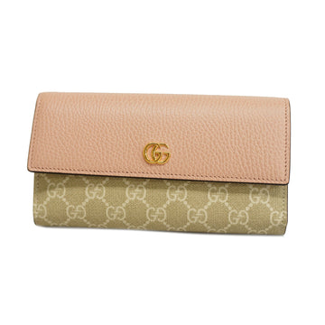GUCCIAuth  GG Marmont Gold Hardware 456116 Leather,GG Supreme Light Gray,Pink