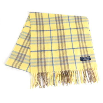 BURBERRY muffler cashmere yellow/blue/brown unisex