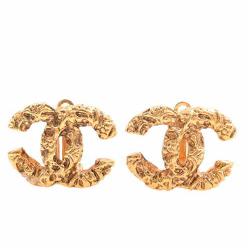 CHANEL coco mark lava earrings gold