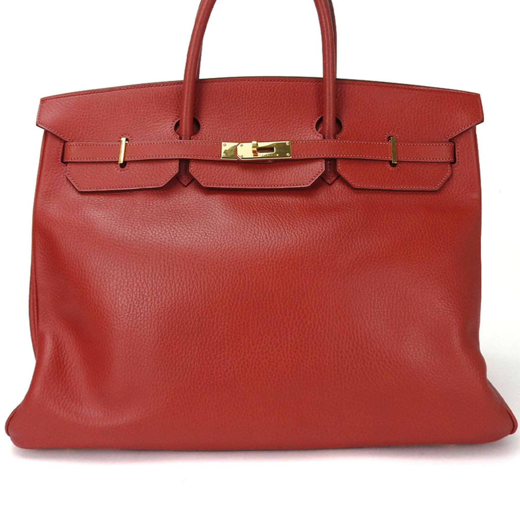 HERMES birkin40 handbag C stamp Ardennes leather red ladies hand bag g