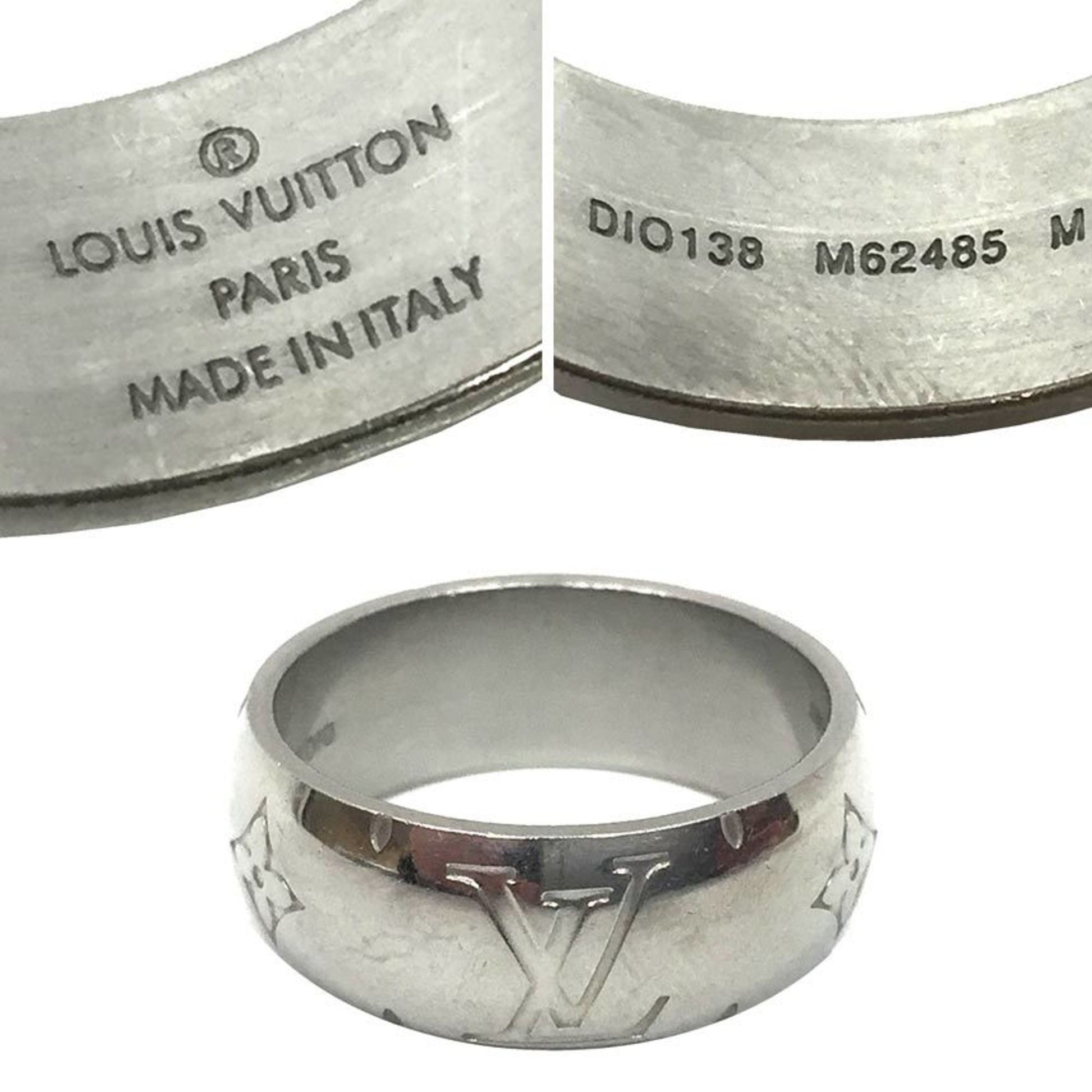 Authenticated Used Louis Vuitton monogram ring M62485 silver metal