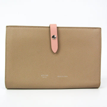 Celine Strap Large Multifunction Calfskin Wallet (bi-fold) Beige,Peach