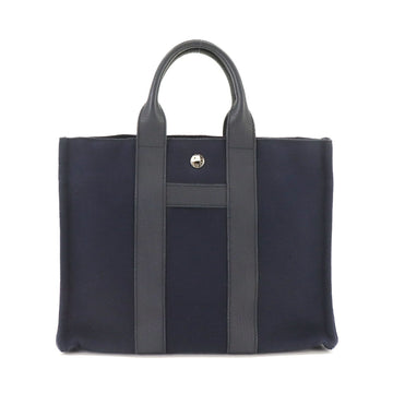 HERMES Sac Arne PM Tote Bag Toilet Ash Leather Navy Silver Hardware