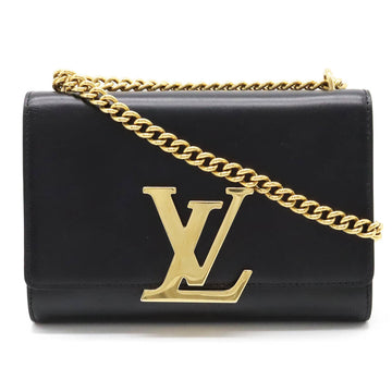 LOUIS VUITTON Pochette Louise MM Shoulder Bag Chain Calf Leather Noir Black M51033