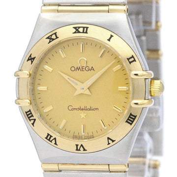 OMEGAPolished  Constellation 18K Gold Steel Quartz Watch 1272.10 BF561048