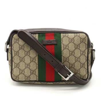 GUCCI GG Plus Supreme Sherry Line Shoulder Bag Pochette Khaki Beige Brown Dark 162910