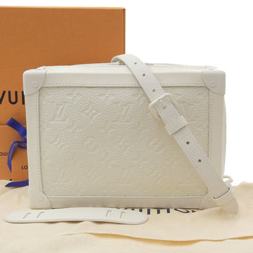 Louis Vuitton Taurillon Leather Monogram Soft Trunk Shoulder Bag White M53287