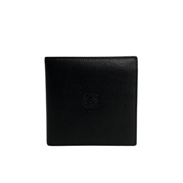 LOEWE Anagram Engraved Leather Bifold Wallet Compact Black 97474