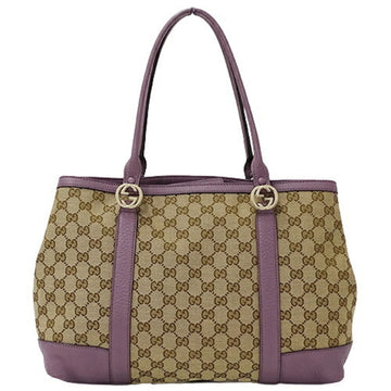 GUCCI bag ladies shoulder GG canvas leather brown beige purple 353122