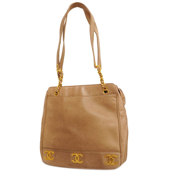 Chanel Triple Coco Women's Leather Tote Bag Light Brown