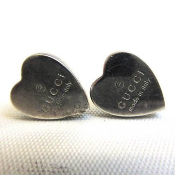 GUCCI Accessories Earrings Silver Heart Motif Logo Ladies Ag925 SV925