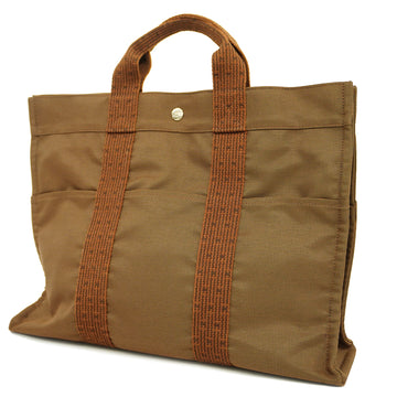 HERMESAuth  Her Line Yale Line MM Men,Women,Unisex Canvas Tote Bag Brown