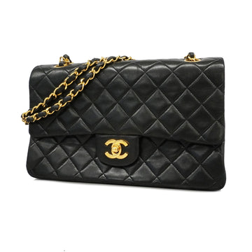 Chanel Matelasse W Flap W Chain Shoulder Bag Lambskin W Flap W Chain Shoulder Bag Lambskin Women's Shoulder Bag Black