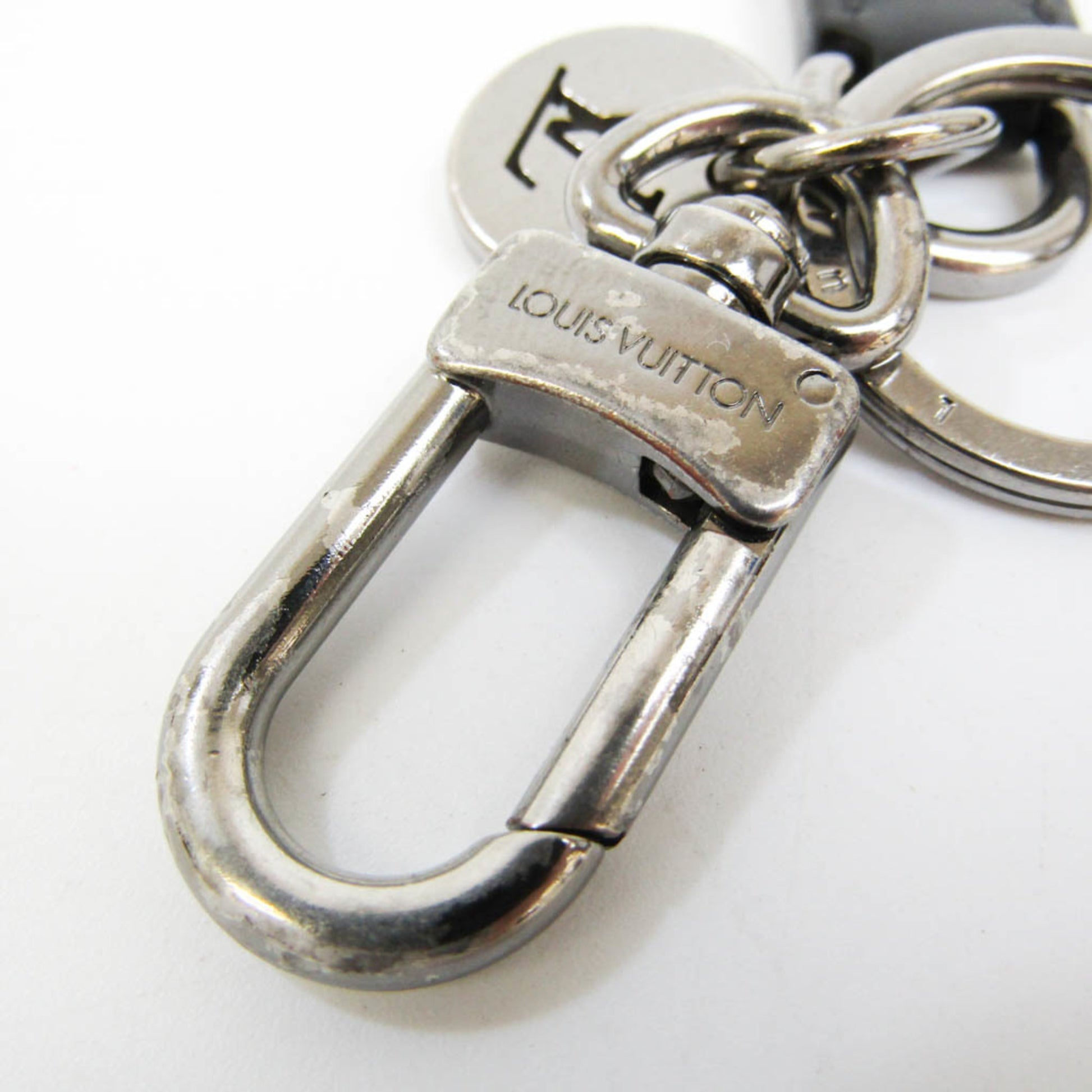 Louis Vuitton Keychain Monogram Eclipse Porte Cle Dragonne Key Ring M61950  Used