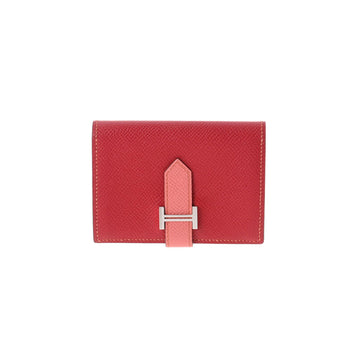 HERMES Bearn Rouge Kazak T engraved [around 2015] Unisex Vaux Epson card case