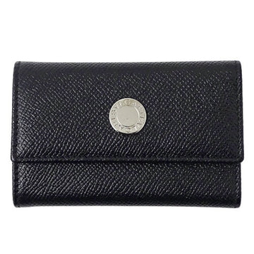 BVLGARI Key Case Men's 6 Classico Leather Black