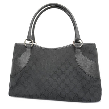 GUCCIAuth  Tote Bag 113015 Women's GG Canvas,Leather Handbag Black