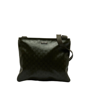 GUCCI GG Implime Shoulder Bag 201446 Moss Green PVC Leather Men's