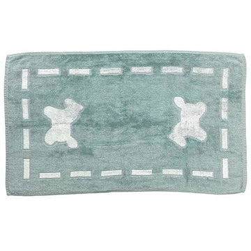 HERMES Baby Bath Towel Blue White Adda 75% Cotton 25% Wool  Rocking Horse Children's Kids Pattern Gift