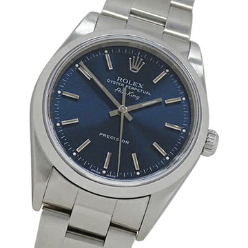 ROLEX Air King 14000M Y watch men's automatic AT stainless steel SS silver blue polished