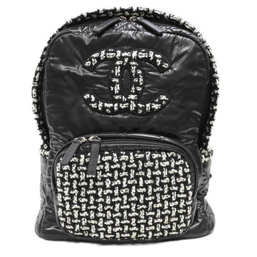 CHANEL Coconage Backpack AS2109 Rucksack Black Nylon/Tweed Ladies Men's