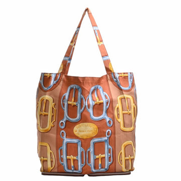 HERMES Buffle Skipper Silk Silky Pop Eco Bag Brown Women's