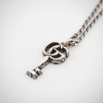 GUCCI Arabesque Double G Key 925 14.6g Necklace Silver Men's