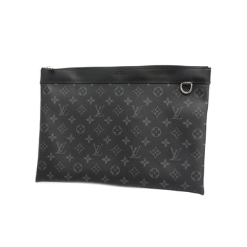 LOUIS VUITTONAuth  Monogram Eclipse Pochette Discovery M62291 Men's Clutch Bag