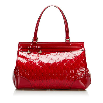 GUCCI Shima GG Princey Handbag 257612 Red Patent Leather Ladies