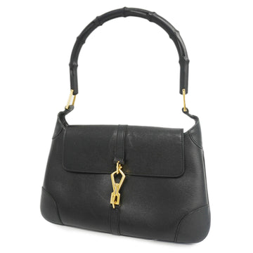 GUCCIAuth  Bamboo Handbag 001 4096 Women's Leather Black