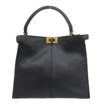 FENDI Leather Peekaboo X-Rite Handbag 8BN310 Black Ladies