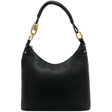 GUCCI Bag Black 115003 Leather  Handbag Ladies Round Studs