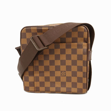 LOUIS VUITTON Shoulder Bag Damier Olaf PM N41442 Ebene Ladies