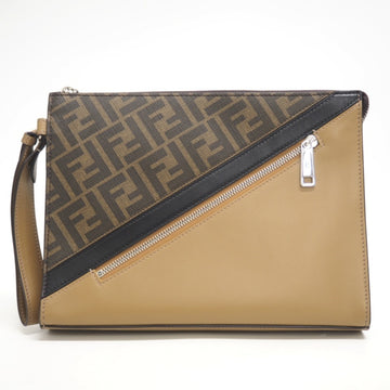 FENDI 7VA491 Clutch Bag Zucca Second Brown Men's