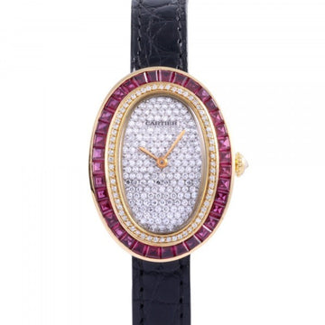 CARTIER Baignoire Full Diamond Dial Watch Women's