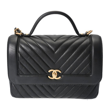 CHANEL V Stitch Black Women's Calfskin Bag