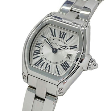 CARTIER Watch Ladies Roadster SM Date Quartz Stainless Steel SS W62016V3 Silver Polished