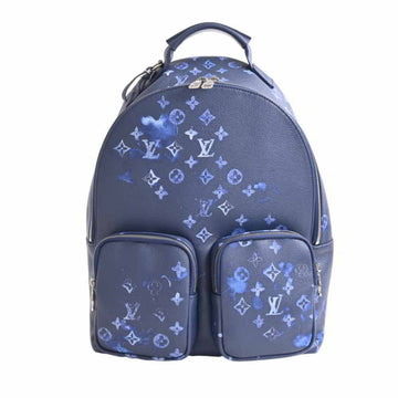 Louis Vuitton monogram water color backpack multi-pocket rucksack blue leather