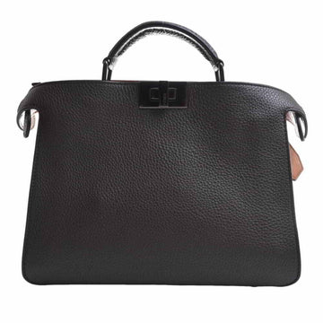 FENDI Leather Peekaboo I See You Handbag 7VA530 Brown Ladies