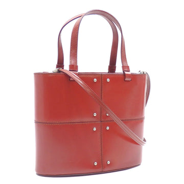 TOD'S Handbag Women's Red Leather Shoulder Studs